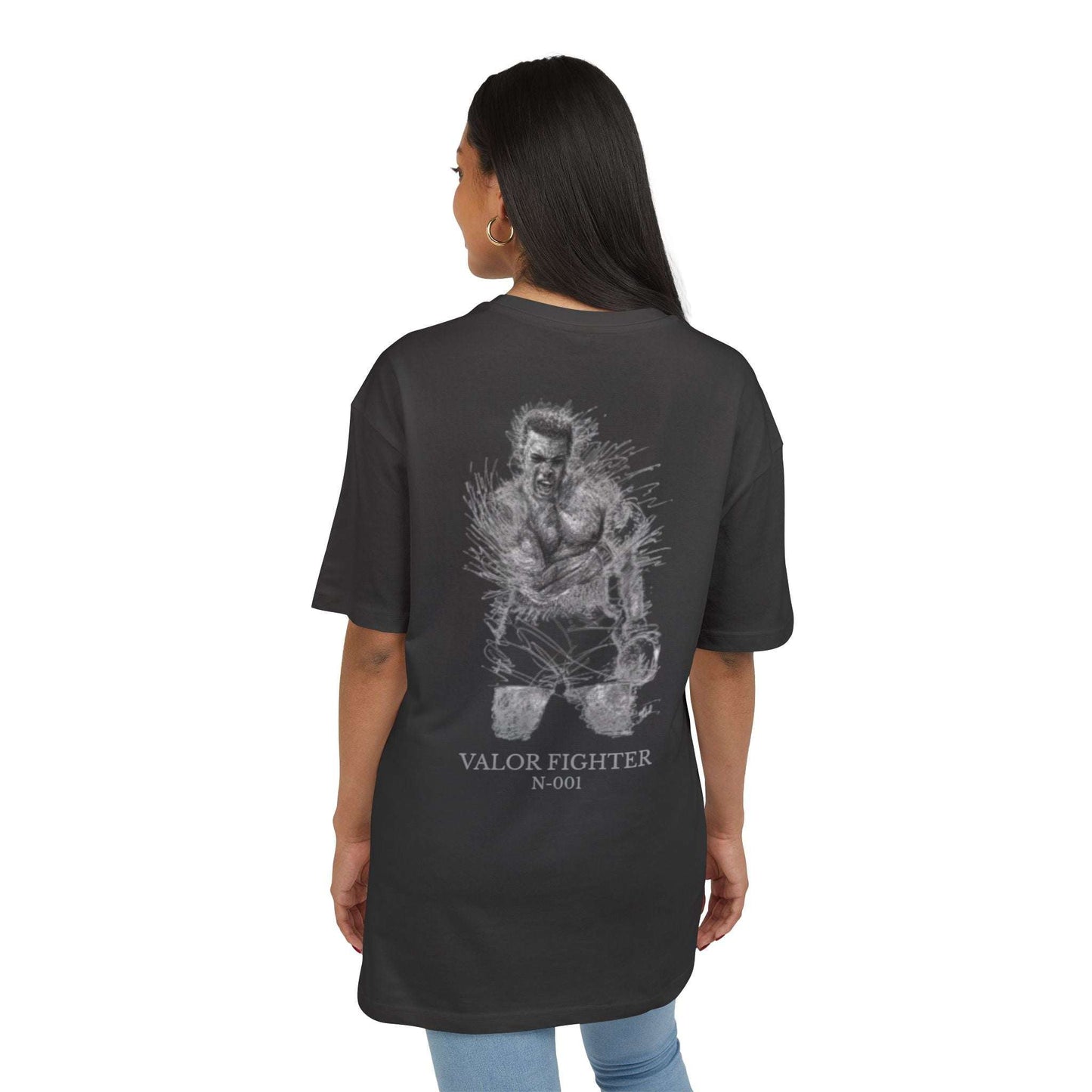 Tee shirt oversize VALOR - Fighting Spirit noir porter sur un sportif