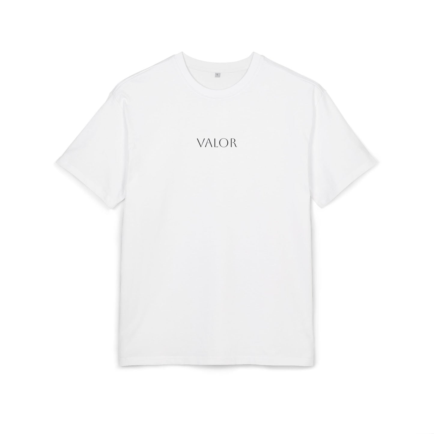 T-shirt blanc VALOR – Crown of Pain en coton premium avec imprimé minimaliste symbolisant la force intérieure et la résilience