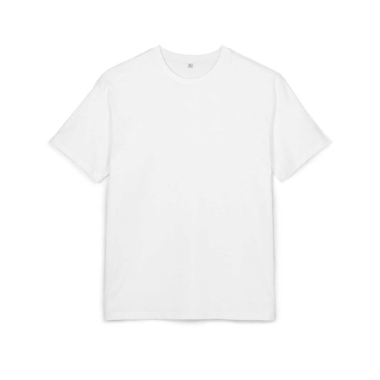 T-shirt blanc VALOR – Signature avec logo métallique au dos refletissant la détermination et fierté, en coton premium doux et durable