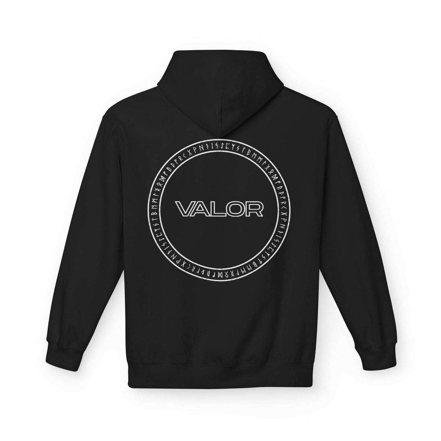 Hoodies VALOR – Runic Circle noir a capuche de dos
