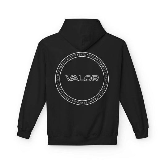 Hoodies VALOR – Runic Circle noir a capuche de dos