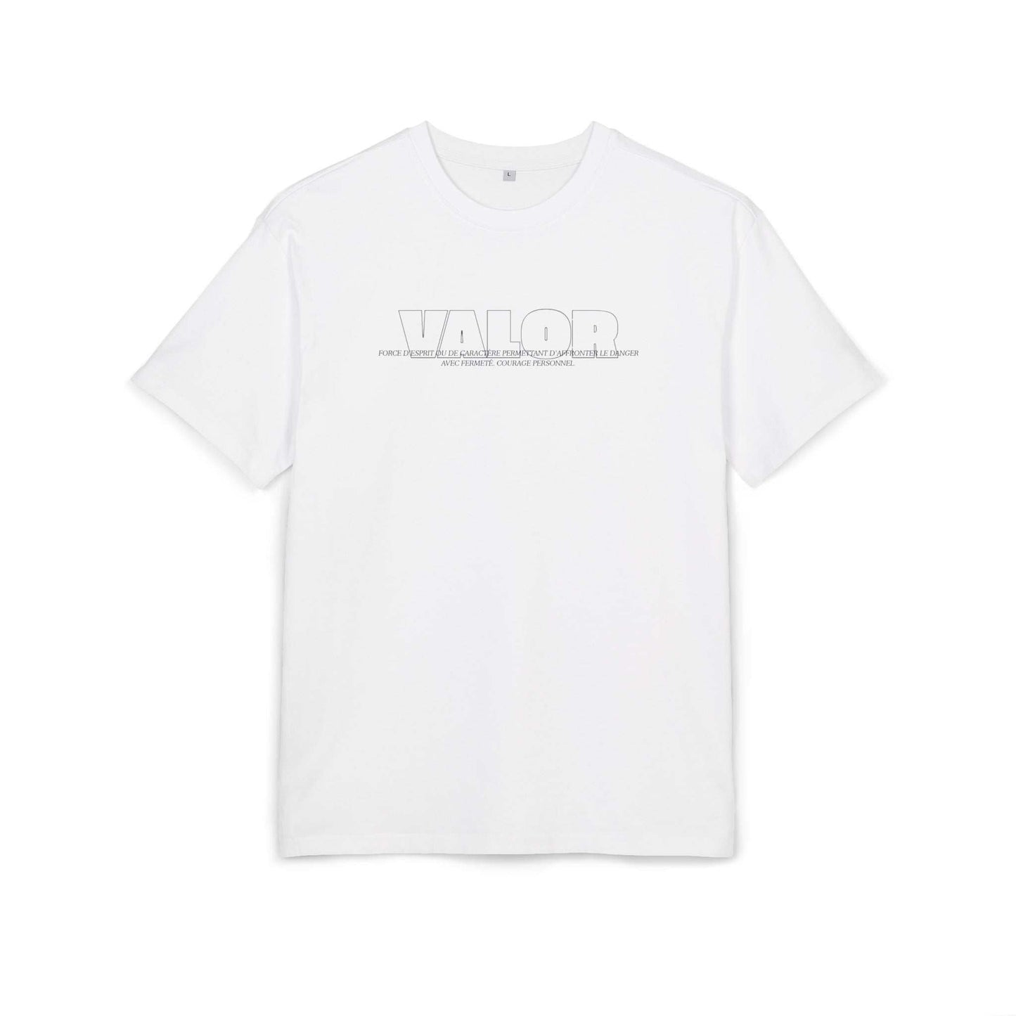 Tee shirt oversize VALOR – Esprit de Fer blanc de face