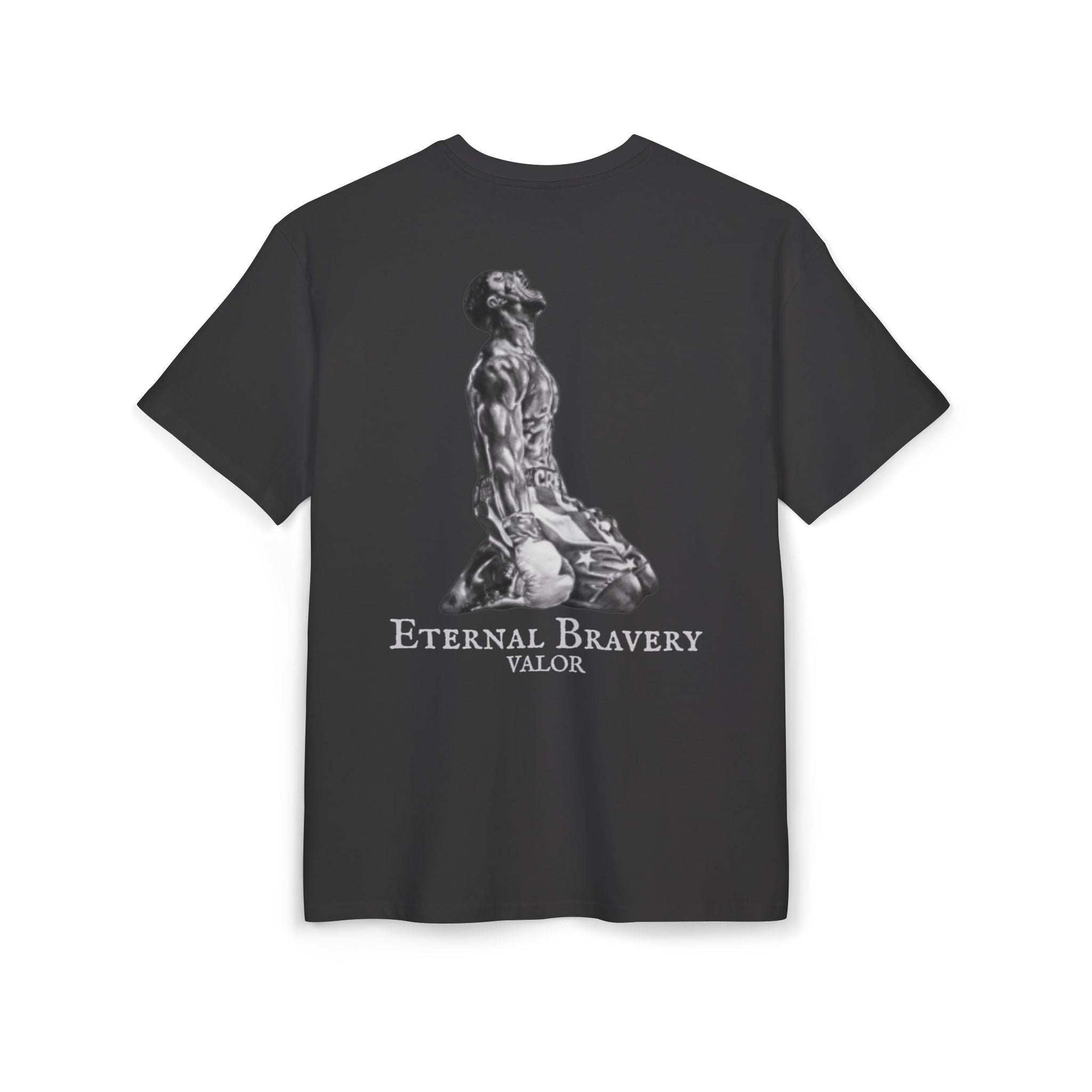 Tee shirt oversize VALOR – Bravoure Éternelle noir de dos 