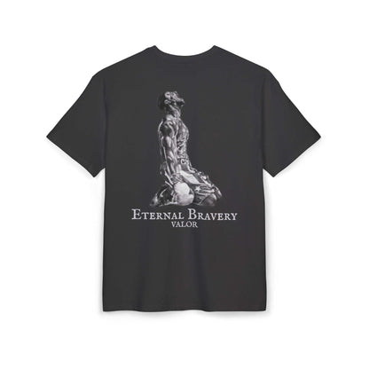 Tee shirt oversize VALOR – Bravoure Éternelle noir de dos 