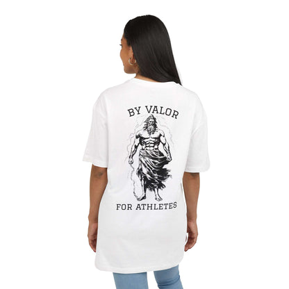 Tee shirt oversize blanc VALOR – Pour les Athlètes porter par un sportif