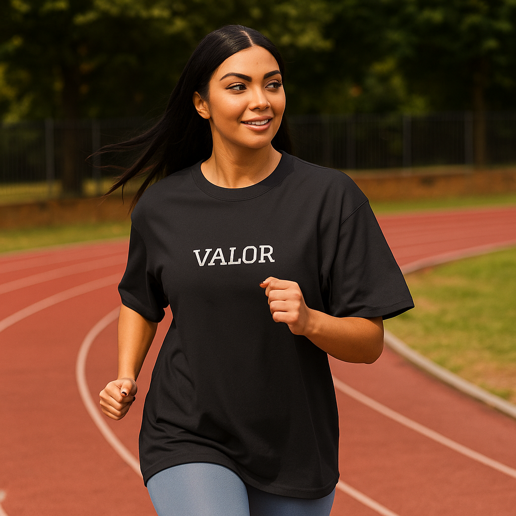 Tee shirt oversize noir VALOR – Pour les Athlètes