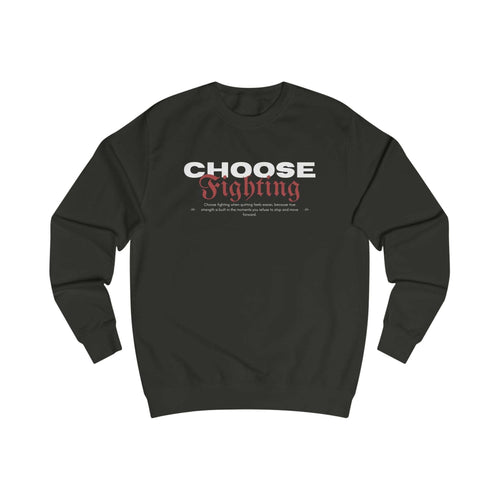 Sweatshirt musculation VALOR "Choose Fighting" pour hommes, noir avec inscription rouge, symbole de résilience et détermination sportive.
