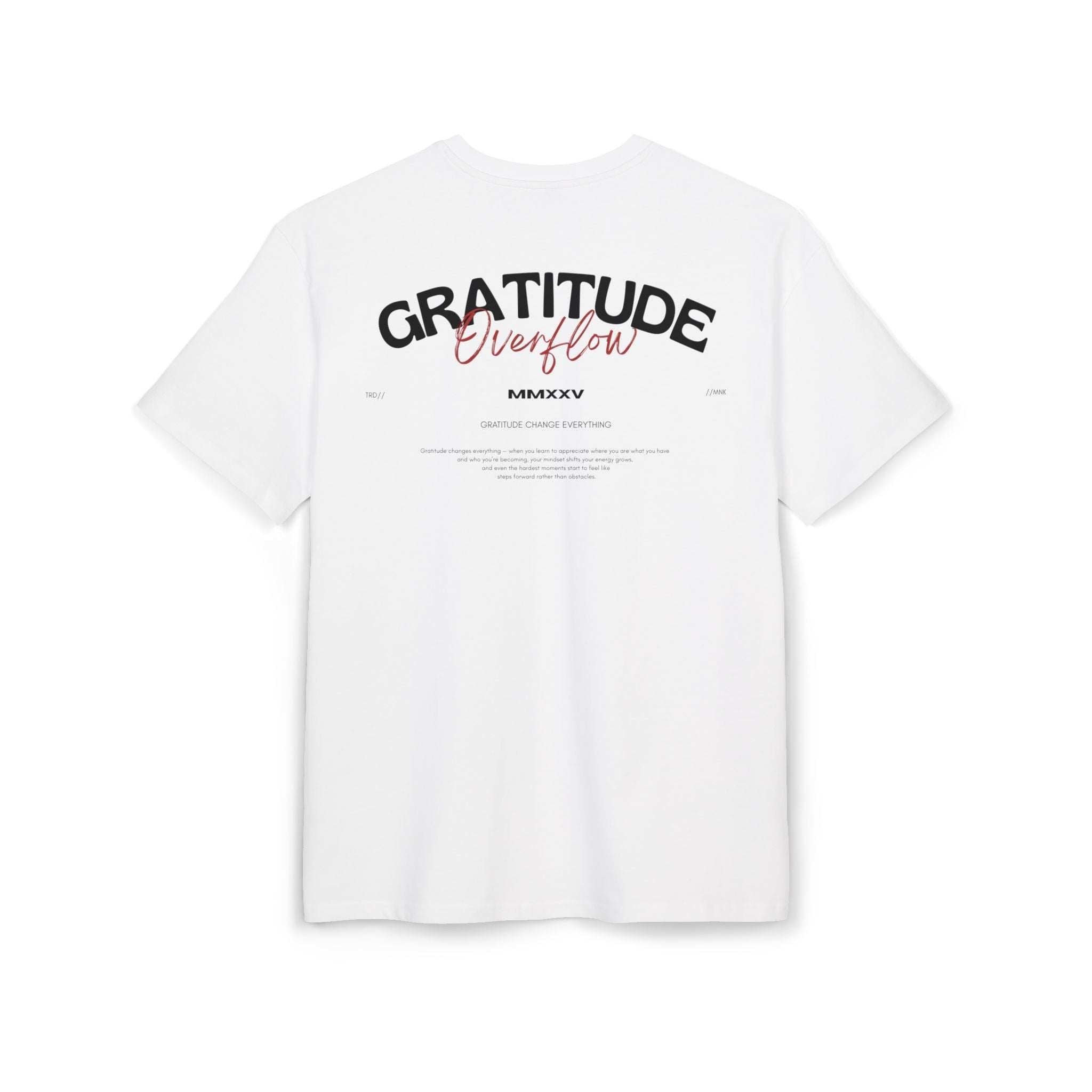 Un tee shirt oversize musculation VALOR "Gratitude Overflow" avec message arrière inspirant fitness et sports de combat