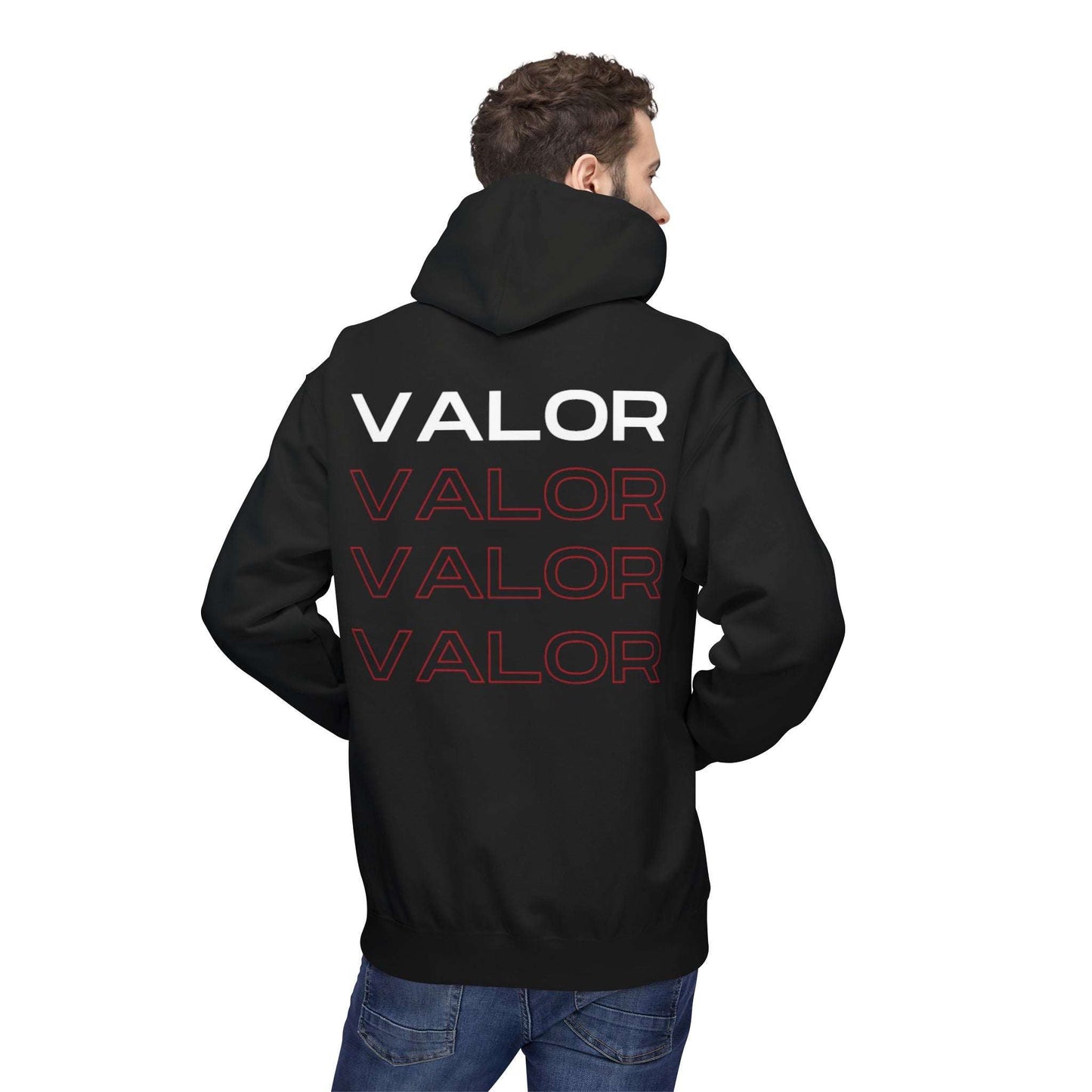 Sweat a capuche VALOR – Street Repeat porter par un sportif