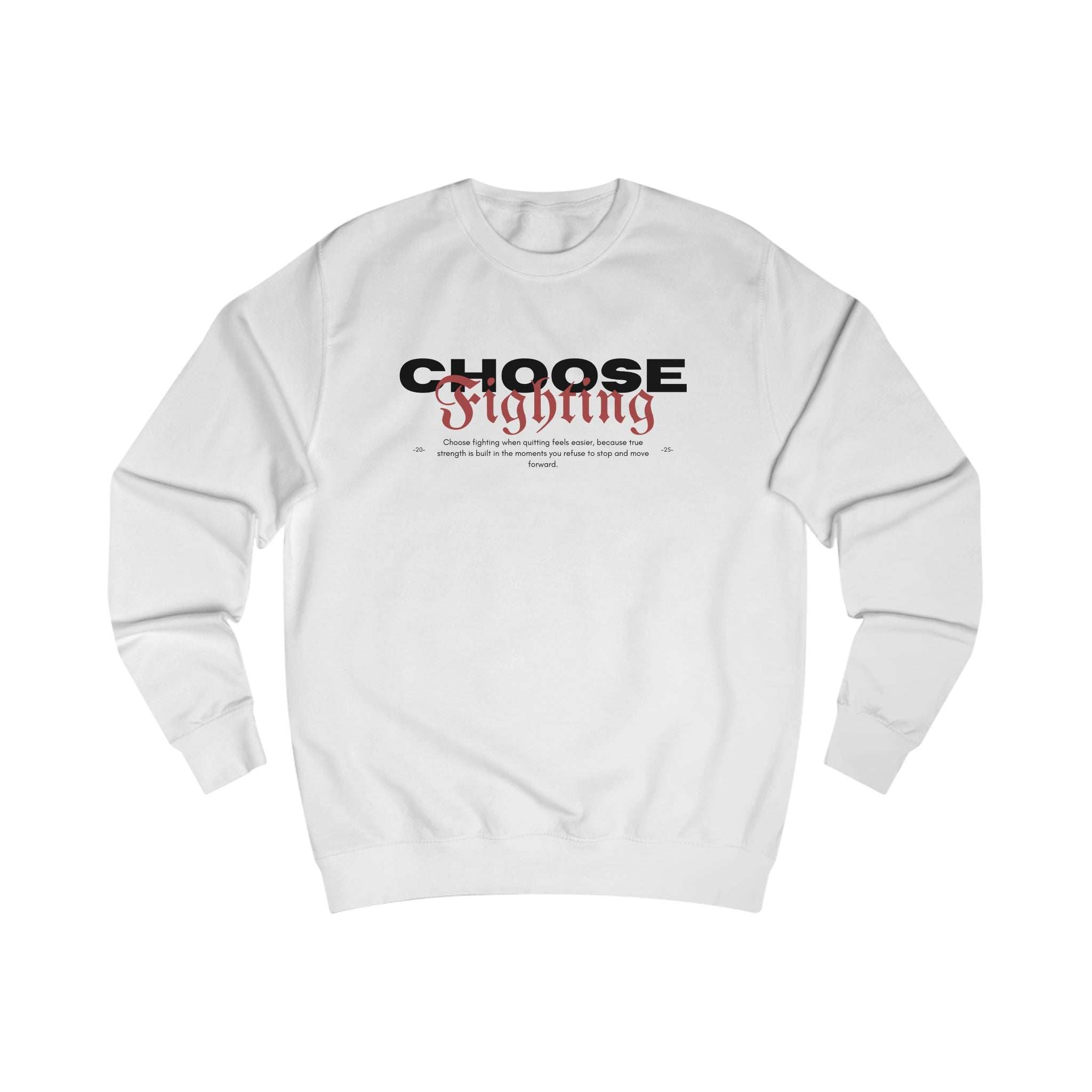 Sweatshirt musculation VALOR "Choose Fighting" pour hommes, noir avec inscription rouge, symbole de résilience et détermination sportive.