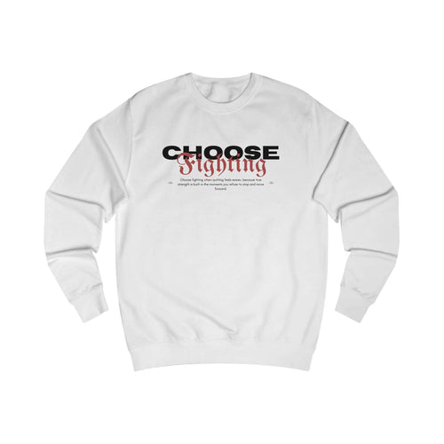 Sweatshirt musculation VALOR "Choose Fighting" pour hommes, noir avec inscription rouge, symbole de résilience et détermination sportive.
