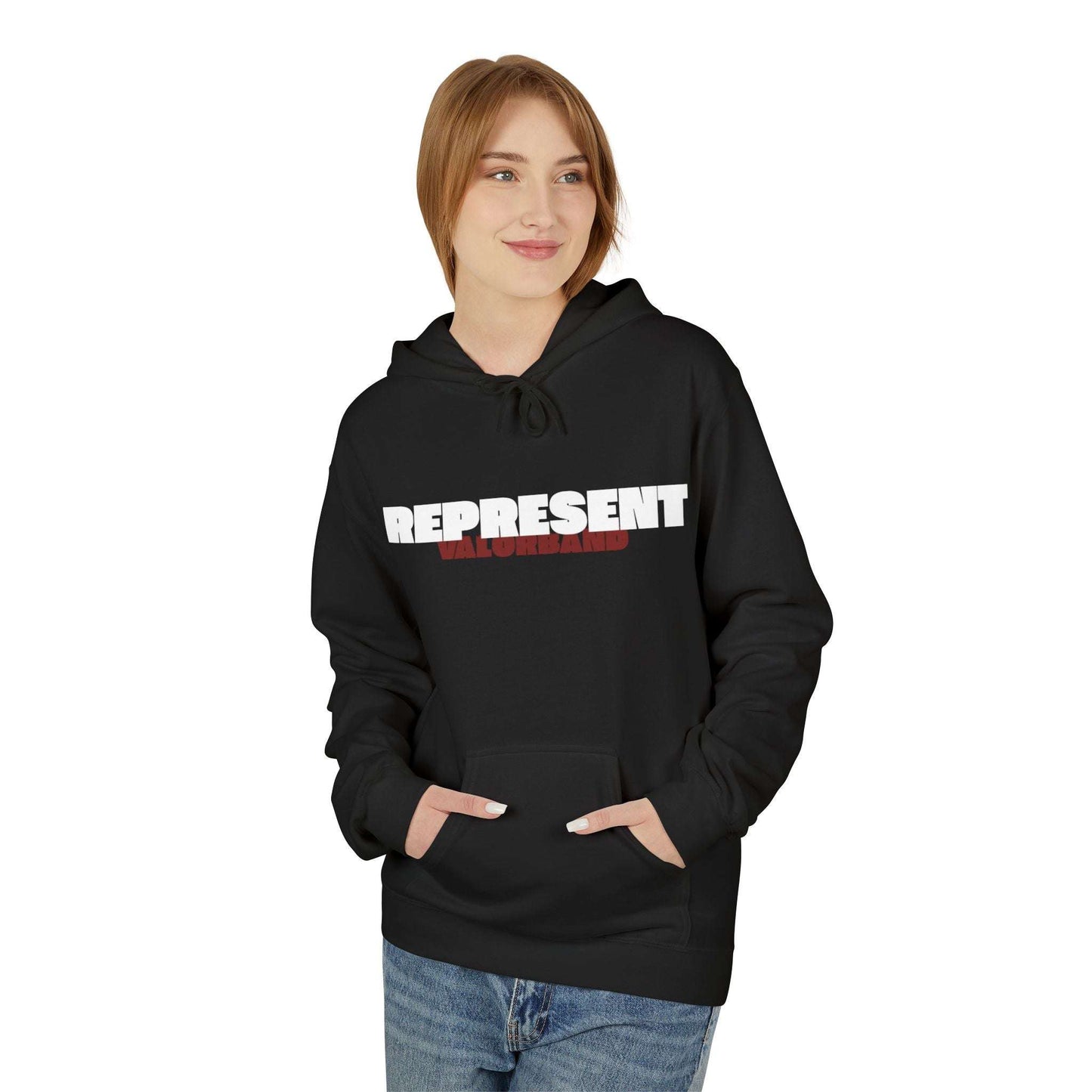 hoodies VALOR – Represent noir a capuche porter par une sportif