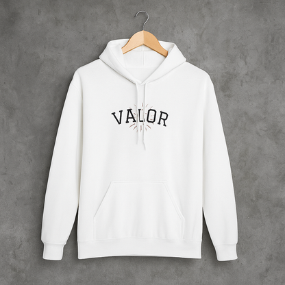 Pull a capuche VALOR – Essential Drop blanc