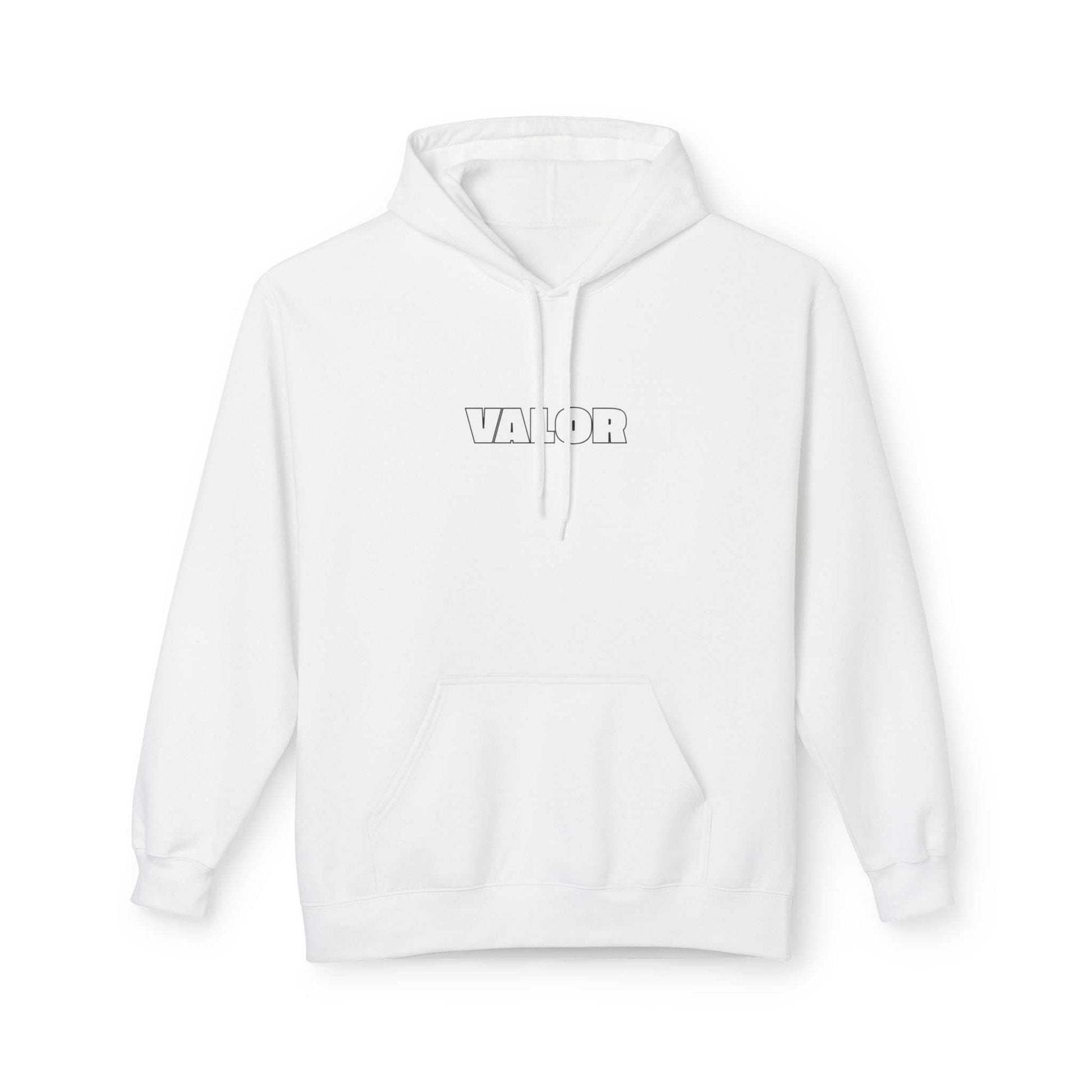 Pull blanc VALOR – Warm-Up Max vu de face avec logo sur la poitrine