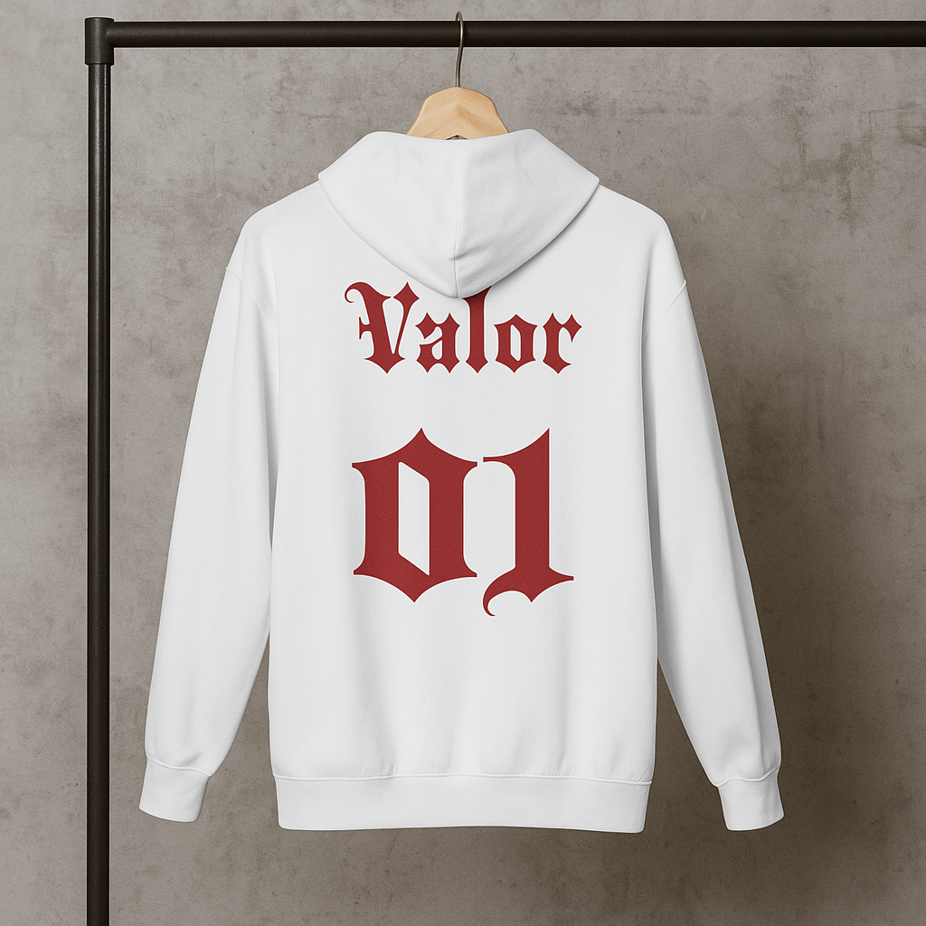 Hoodie VALOR – Team 01 blanc