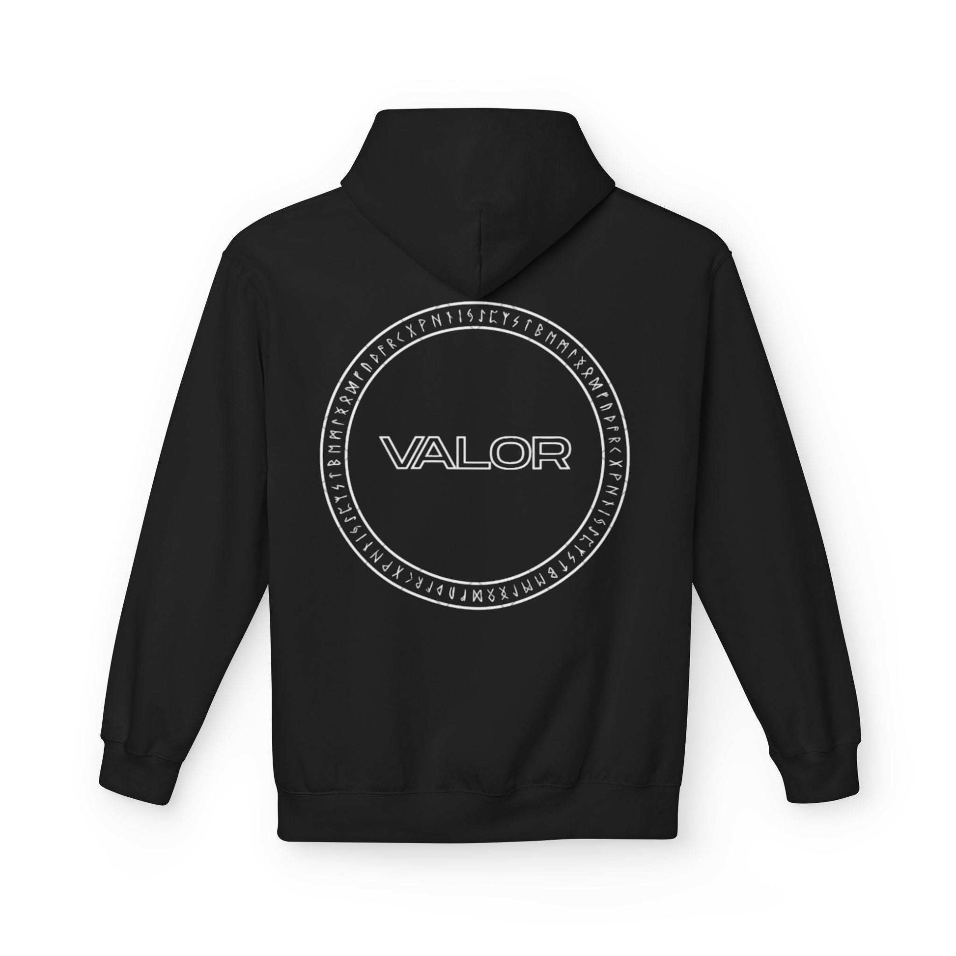 Hoodies VALOR – Runic Circle noir a capuche de dos 