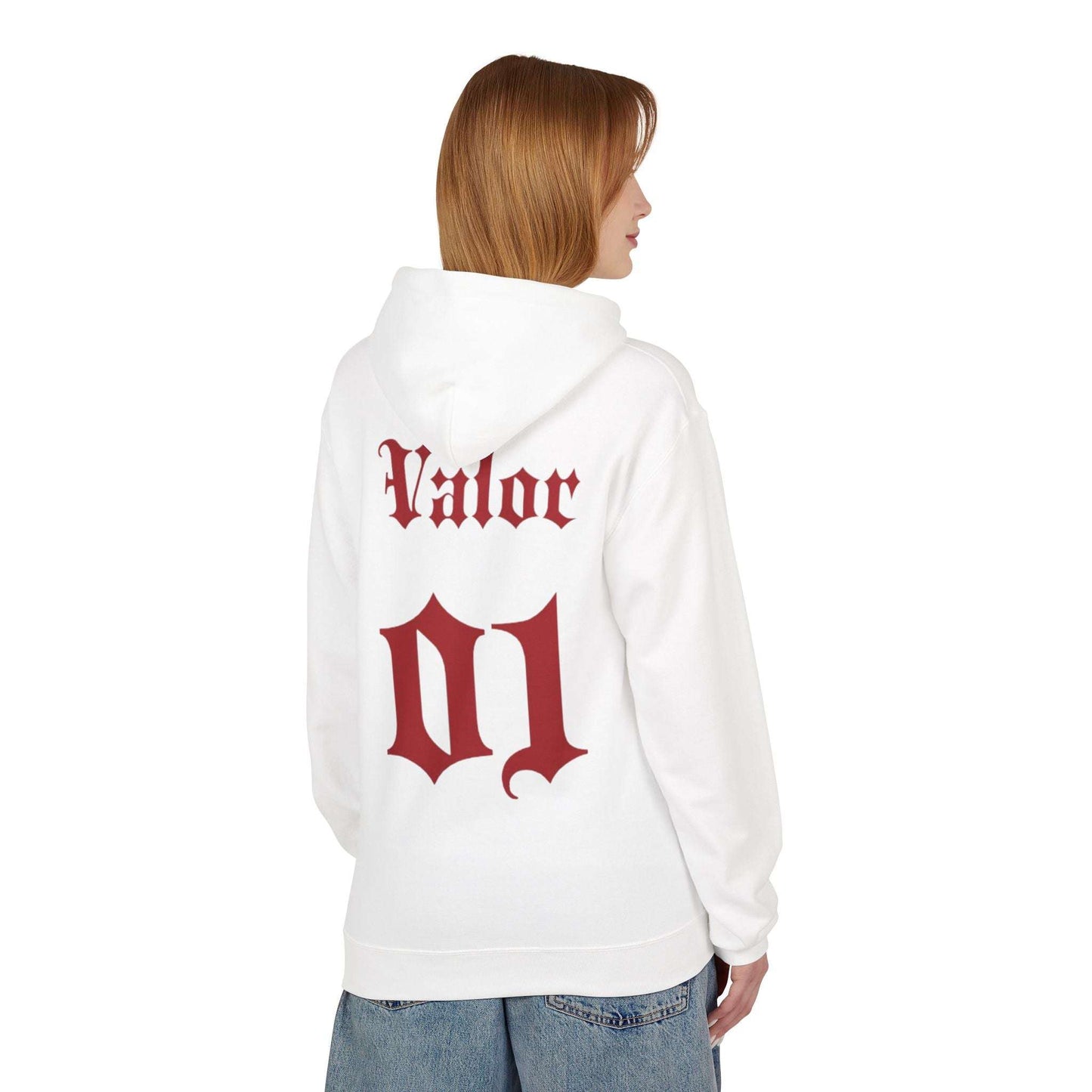 Hoodie VALOR – Team 01 de face porter par un sportif