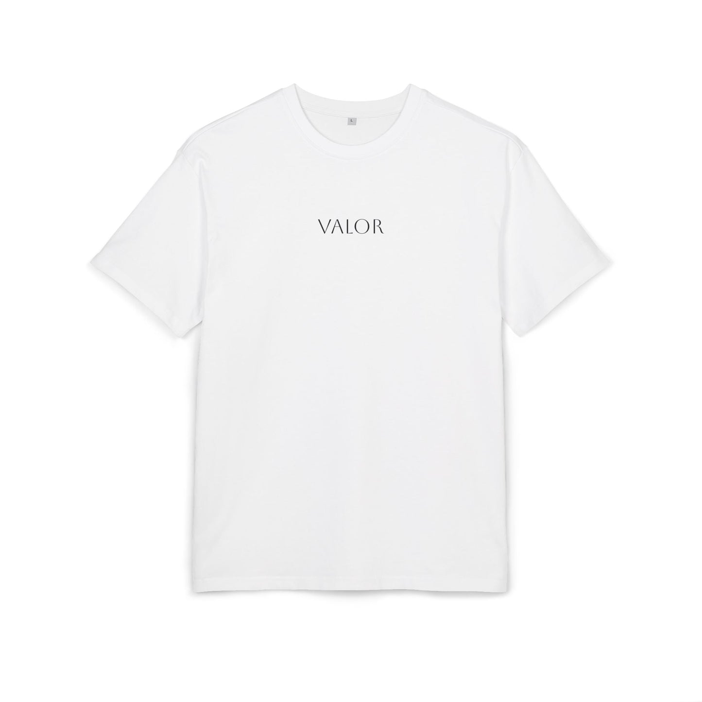 White VALOR – Dominion t-shirt with minimalist logo in premium cotton fabric for comfort and durability