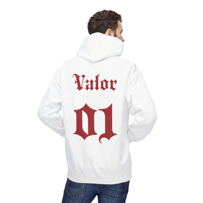 Hoodie VALOR – Team 01 de face porter par un sportif