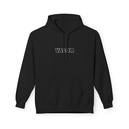 Pull noir VALOR – Warm-Up Max vu de face avec logo sur la poitrine