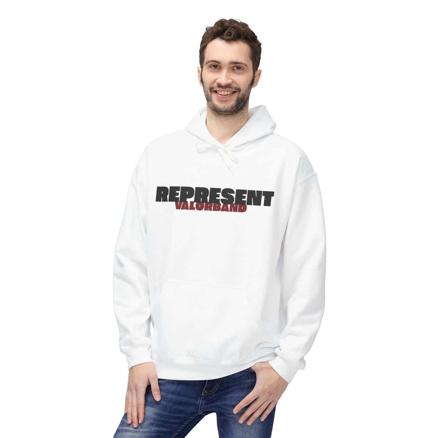 hoodies VALOR – Represent blanc a capuche porter par une sportif