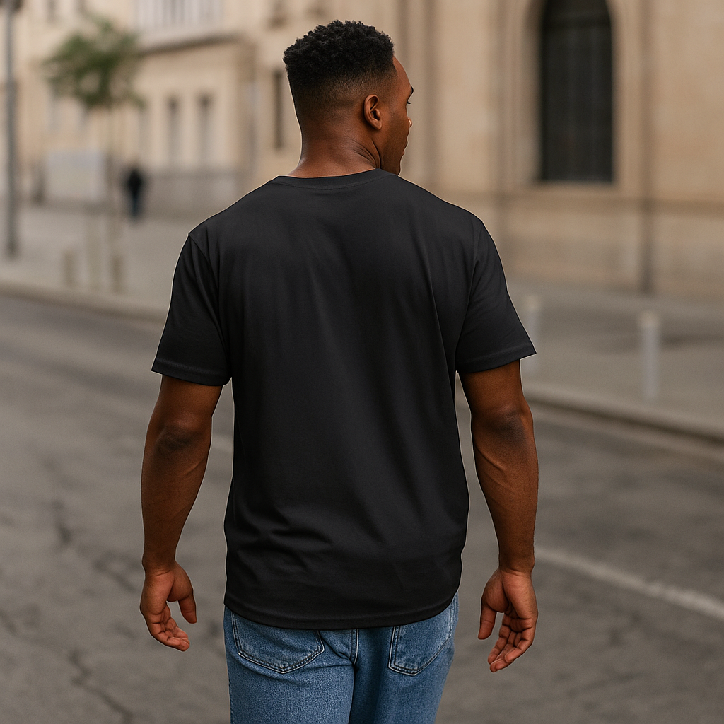 VALOR – Core Emblem avec logo blanc à l'intérieur d'un design ovale métallique, fabriqué en coton premium avec un style minimaliste