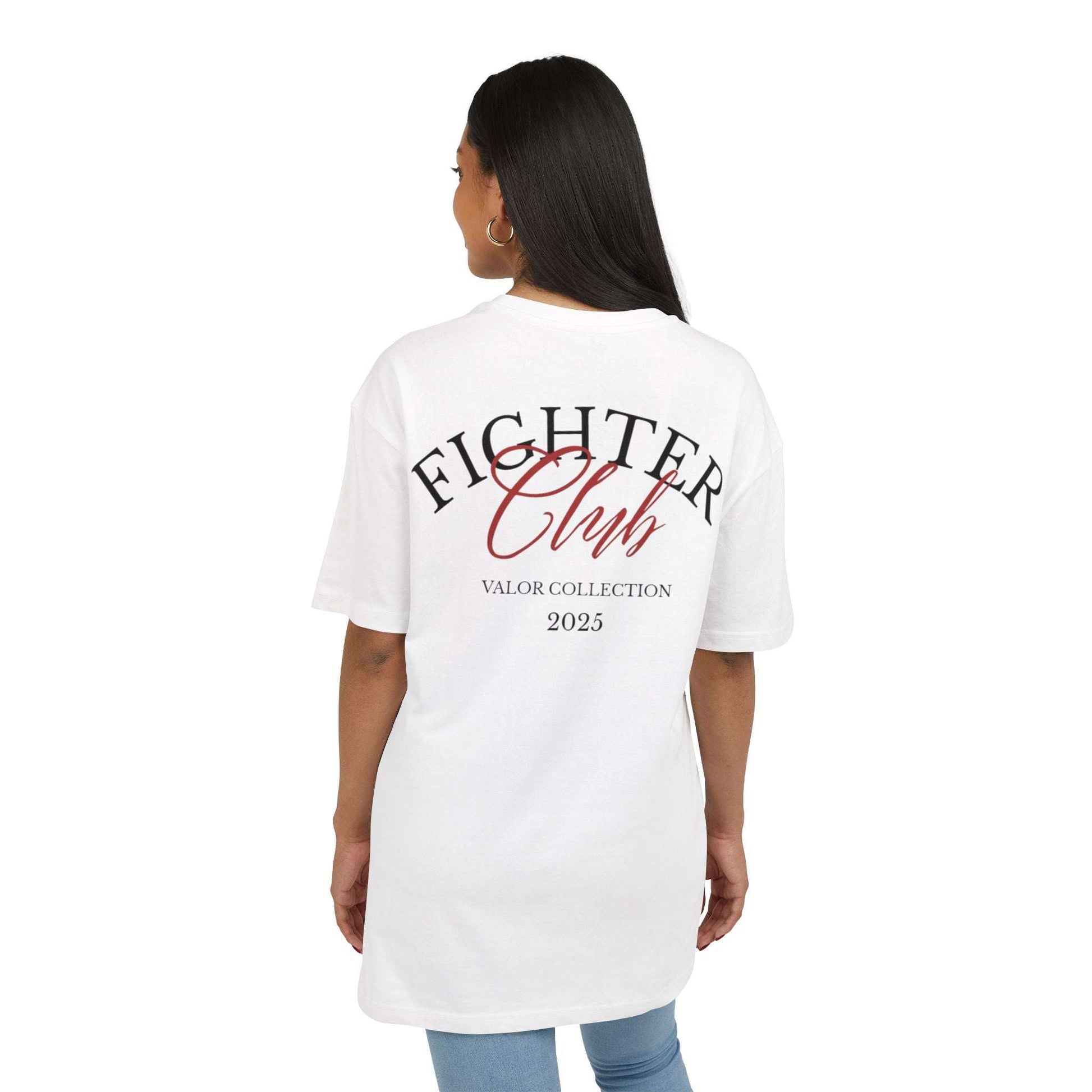 Tee shirt oversize VALOR - Fighter Club blanc porter par un sportif
