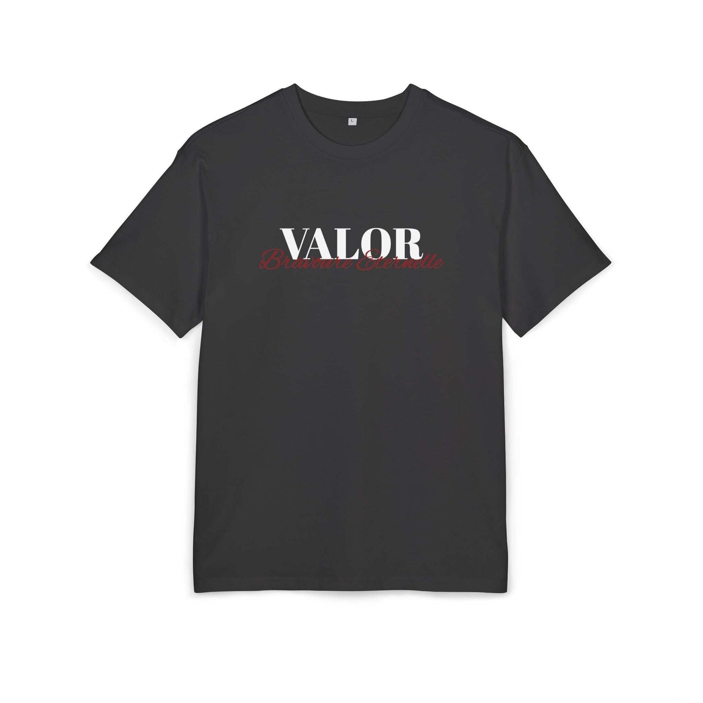 Tee shirt oversize VALOR – Bravoure Éternelle noir de face