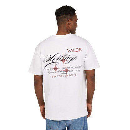 tee shirt oversize VALOR – Héritage blanc porter par un sportif