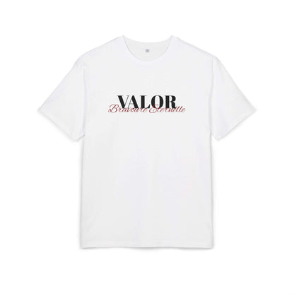 Tee shirt oversize VALOR – Bravoure Éternelle blanc de face