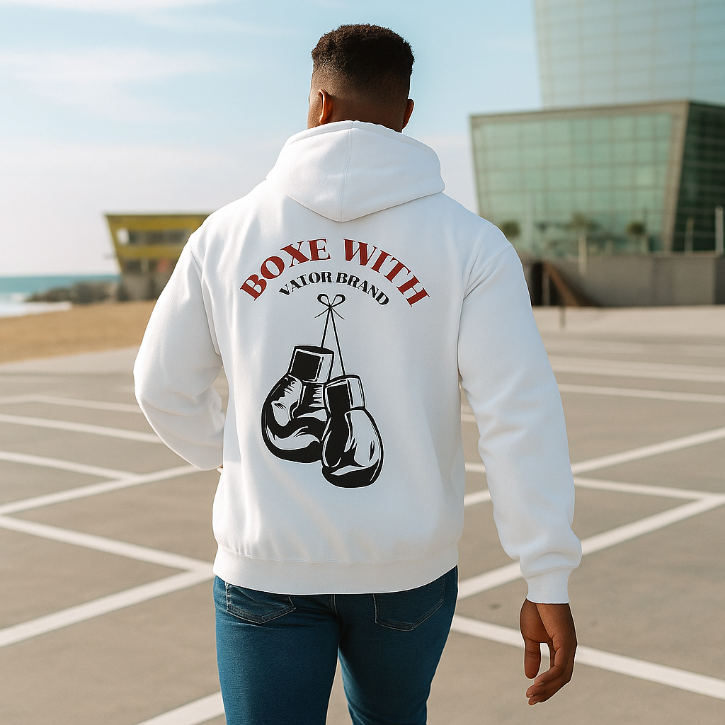 Pull a capuche VALOR – Boxing Spirit blanc 